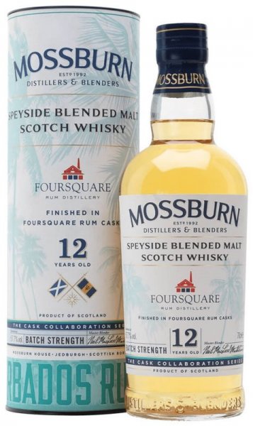 Виски Mossburn, Speyside Blended Malt Foursquare Rum Casks 12 Years Old, in tube, 0.7 л