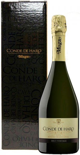 Игристое вино Muga, Cava "Conde de Haro" Brut, Rioja DOC, 2018, gift box