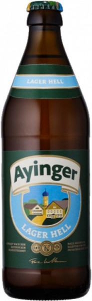 Набор Ayinger, Lager Hell, set "Fosball", 5 bottles & glass in gift box