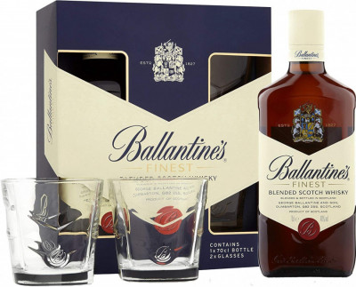 Набор "Ballantine's" Finest, gift box with 2 glasses