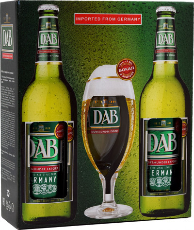 Набор "DAB" Dortmunder Export, set of 2 bottles & 1 glass, gift box