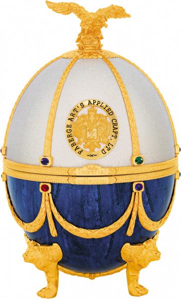 Набор "Императорская Коллекция" в футляре в форме яйца Фаберже, Жемчуг-Сапфир, в деревянной коробке