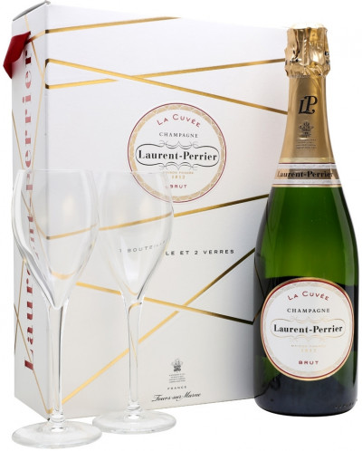 Набор Laurent-Perrier, "La Cuvee" Brut, gift box with 2 glasses