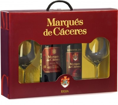 Набор Marques de Caceres Reserva & Marques de Caceres Crianza, Coffret with 2 Glasses
