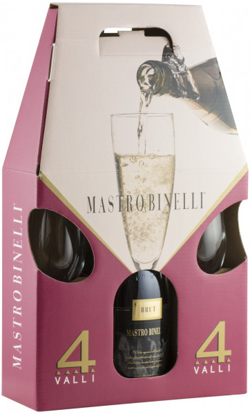 Набор "Mastro Binelli" Brut, gift box with 2 glasses