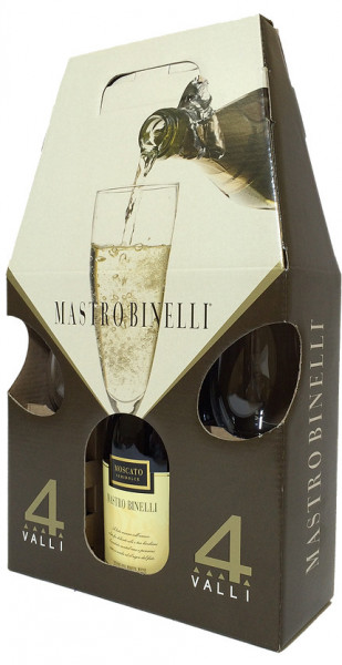 Набор "Mastro Binelli" Moscato, gift box with 2 glasses