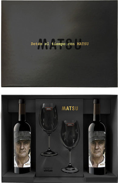 Набор Matsu, "El Recio", 2015, gift set with 2 bottles & 2 glasses