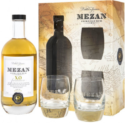 Набор Mezan Jamaica XO, gift set with 2 glasses