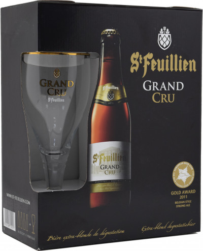 Набор St. Feuillien, Grand Cru, set of 4 bottles & 1 glass, gift box