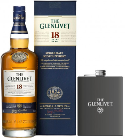 Набор "The Glenlivet" 18 years, gift box with flask
