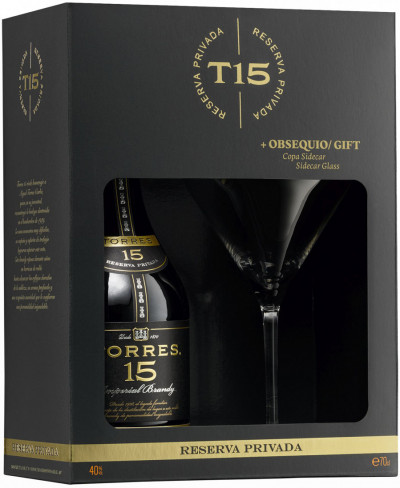 Набор Torres 15 Reserva Privada, gift box with glass