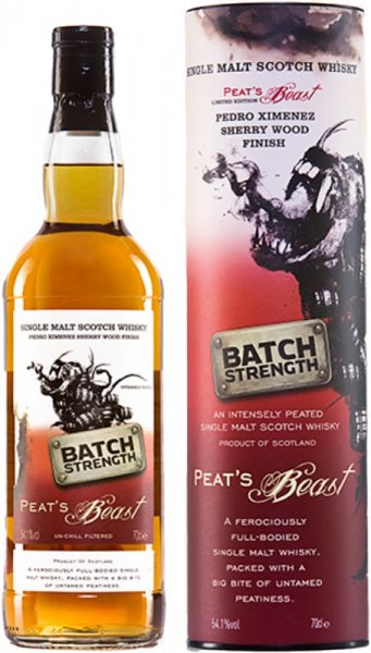 Виски Peat's Beast, Single Malt Pedro Ximenez Sherry Wood Finish Batch Strength, in tube, 0.7 л