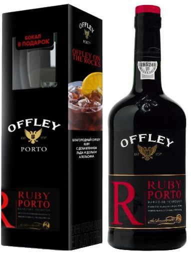 Портвейн "Offley" Ruby Porto, gift box with a glass