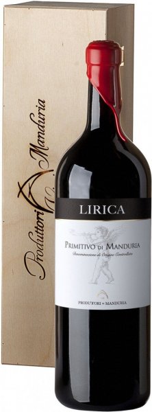 Вино Produttori di Manduria, "Lirica", Primitivo di Manduria DOP, 2019, wooden box, 3 л