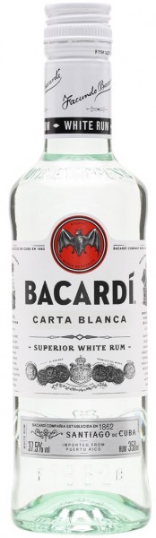 Ром "Bacardi" Carta Blanca, 0.375 л