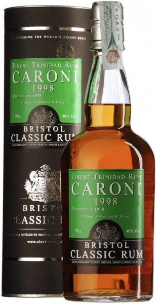 Ром Bristol Classic Rum, "Caroni" Finest Trinidad Rum, 1998, gift tube, 0.7 л
