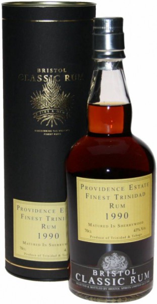 Ром Bristol Classic Rum, "Providence Estate" Finest Trinidad Rum, 1990, gift tube, 0.7 л