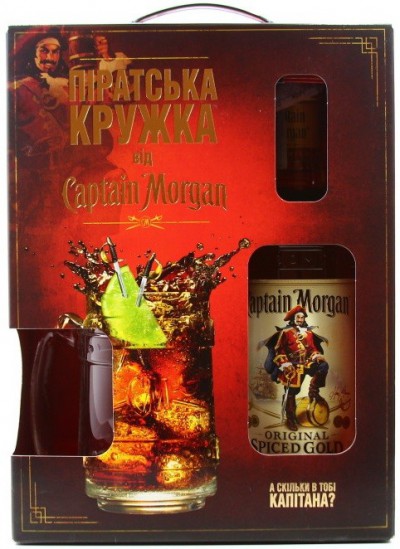 Ром "Captain Morgan" Spiced Gold, gift box with mug, 0.7 л