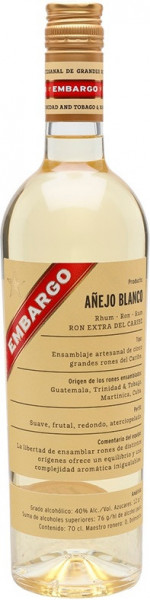 Ром "Embargo" Anejo Blanco, 0.7 л