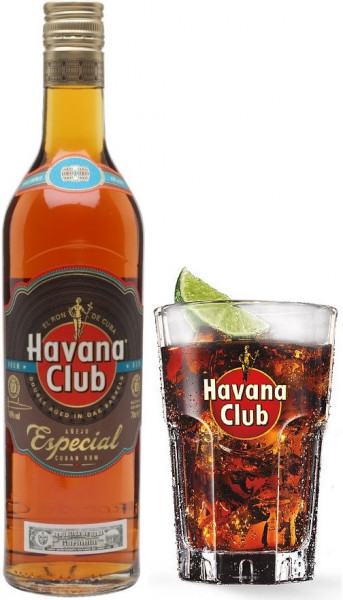 Ром "Havana Club" Anejo Especial, with glass, 0.7 л