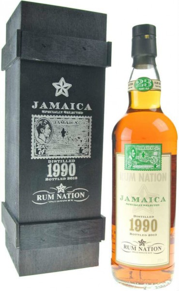 Ром "Rum Nation", Jamaica 23 Years Old, 1990, wooden box, 0.7 л