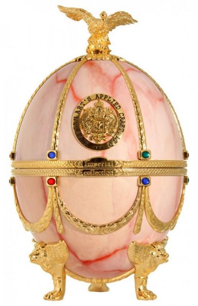 Набор "Императорская Коллекция" в футляре в форме яйца Фаберже, Розовый мрамор, в бархатной коробке