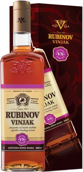Бренди "Rubinov" Vinjak VS, gift box, 1 л