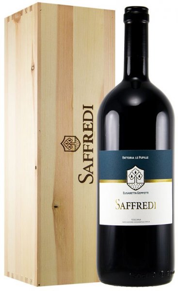 Вино Fattoria Le Pupille, "Saffredi", Toscana Maremma IGT, 2018, wooden box, 1.5 л