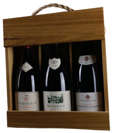 Набор "Red Burgundy", 3 bottles, wooden box ("Clos des Epeneaux" 2018 & Domaine Jacques Prieur 2009 & Bouchard Pere Fils 2014)
