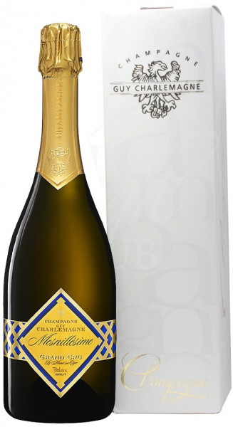 Шампанское Guy Charlemagne, "Mesnillesime" Grand Cru Blanc de Blancs, 2005, gift box