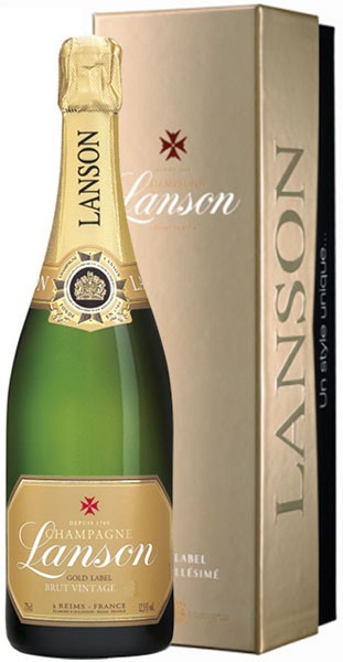 Шампанское Lanson, "Gold Label" Brut Vintage, 2002, gift box
