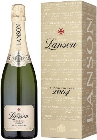 Шампанское Lanson, "Gold Label" Brut Vintage, 2004, gift box
