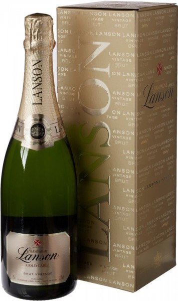 Шампанское Lanson, "Gold Label" Brut Vintage, 2005, gift box