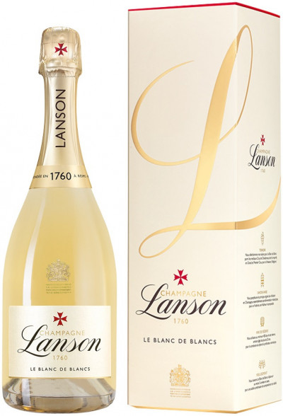 Шампанское Lanson, Le Blanc de Blancs Brut, Champagne AOC, 2014, gift box