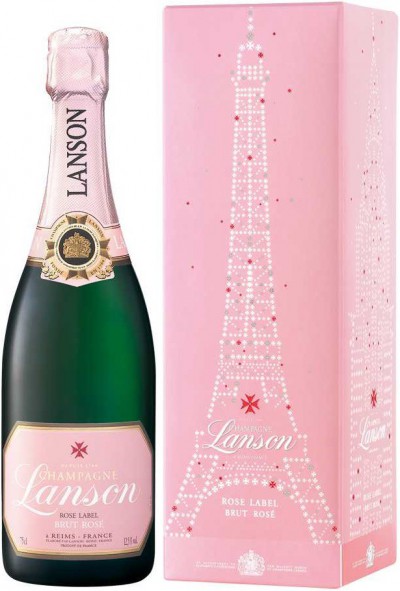 Шампанское Lanson, "Rose Label" Brut Rose, gift box "City"