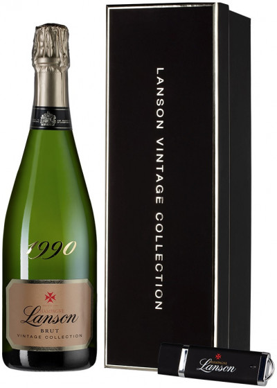 Шампанское Lanson, Vintage Collection Brut, Champagne AOC, 1990, gift box