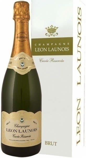 Шампанское Leon Launois, "Cuvee Reservee" Brut Blanc, Champagne AOC, gift box