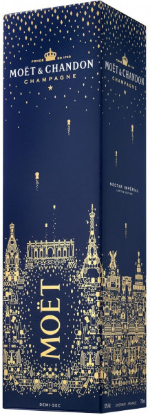 Шампанское Moet & Chandon, Nectar "Imperial", gift box "New Year Design"