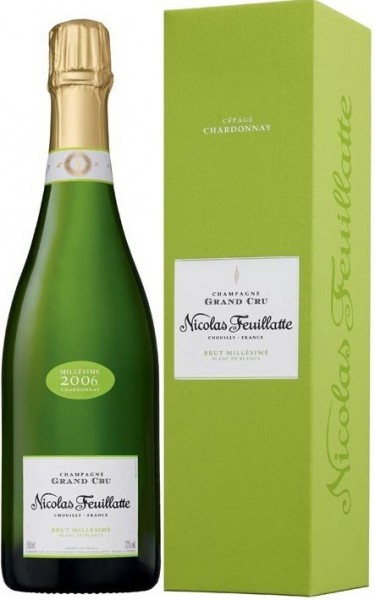 Шампанское Nicolas Feuillatte, Grand Cru Brut Blanc de Blancs Chardonnay, 2006, gift box