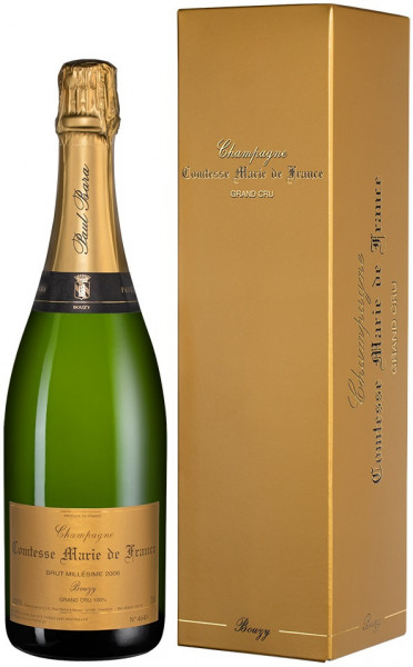 Шампанское Paul Bara, "Comtesse Marie de France" Brut Grand Cru, Champagne AOC, 2008, gift box