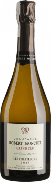Шампанское Robert Moncuit, "Les Chetillons" Grand Cru Blanc de Blancs Extra Brut, Champagne AOC, 2013
