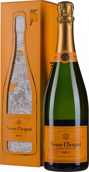 Шампанское Veuve Clicquot, Brut, gift box with Colouring Poster