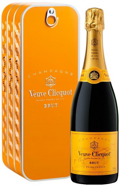 Шампанское Veuve Clicquot, Brut, metal box "Sardine"