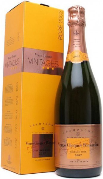 Шампанское Veuve Clicquot Vintage Rose 2002 in gift box