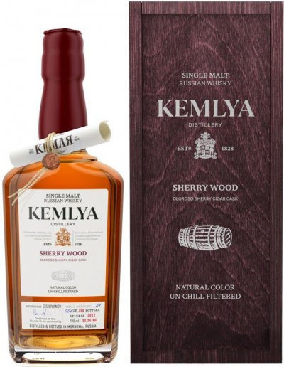 Виски "Kemlya" Sherry Wood, wooden box, 0.7 л