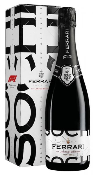 Игристое вино Ferrari, Brut "Formula 1", Trento DOC, gift box "Sochi"