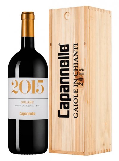 Вино Capannelle, "Solare" Vino da Tavola di Toscana Rosso IGT Sangiovese, 2015, wooden box, 1.5 л