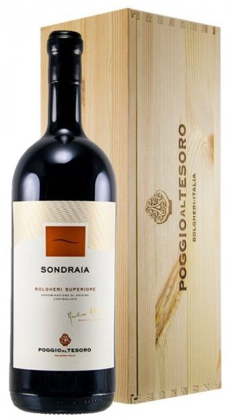 Вино Poggio al Tesoro, "Sondraia", Bolgheri Superiore DOC, 2018, wooden box, 1.5 л