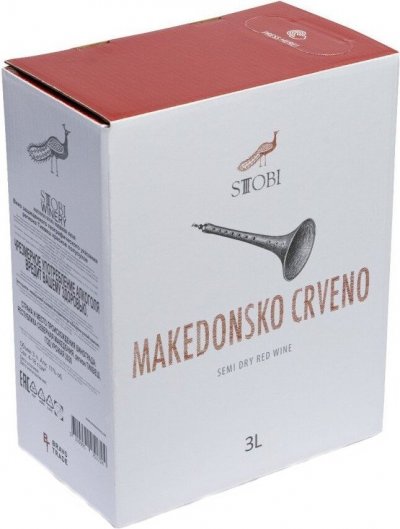 Вино Stobi, Makedonsko Crveno, bag-in-box, 3 л