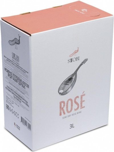 Вино Stobi, "Rose", bag-in-box, 3 л